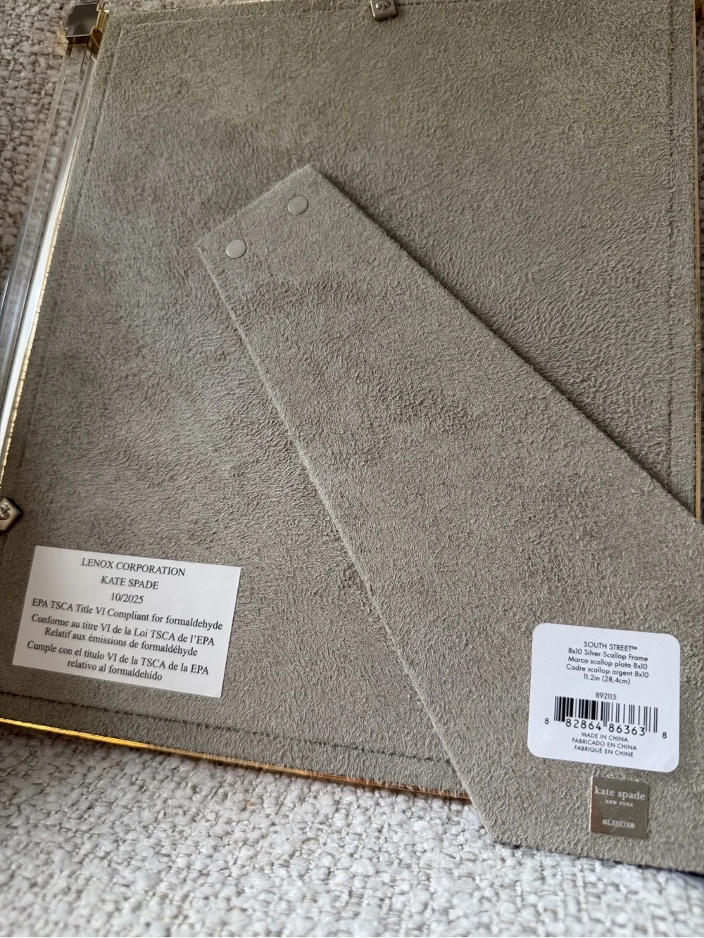 Kate Spade New York 8 x 10 Bronze Clear Acrylics Metal Photo Frame